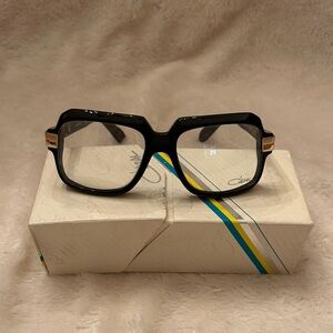 Cazal Black Frame Glasses with Gold Accents